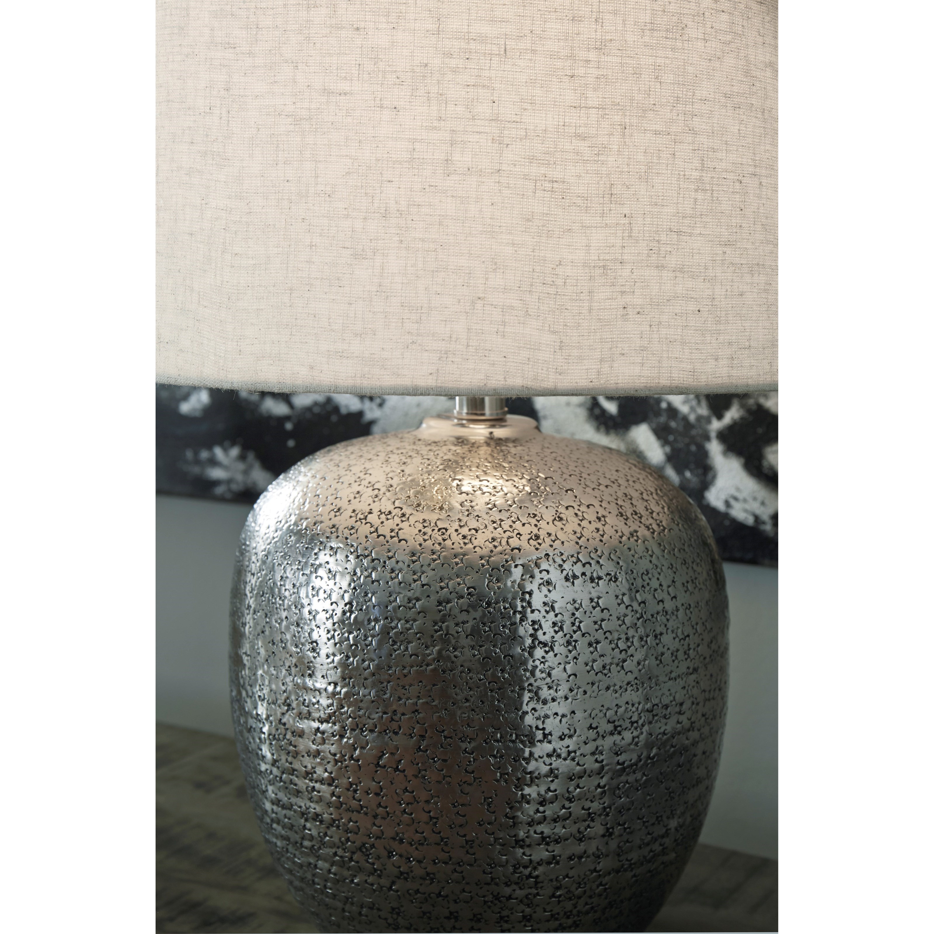 Ashley Lamps Contemporary 173913690 Magalie Antique Silver Metal
